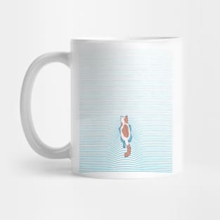 Swimming Cat Summer Blue Lines by Tobe Fonseca Mug